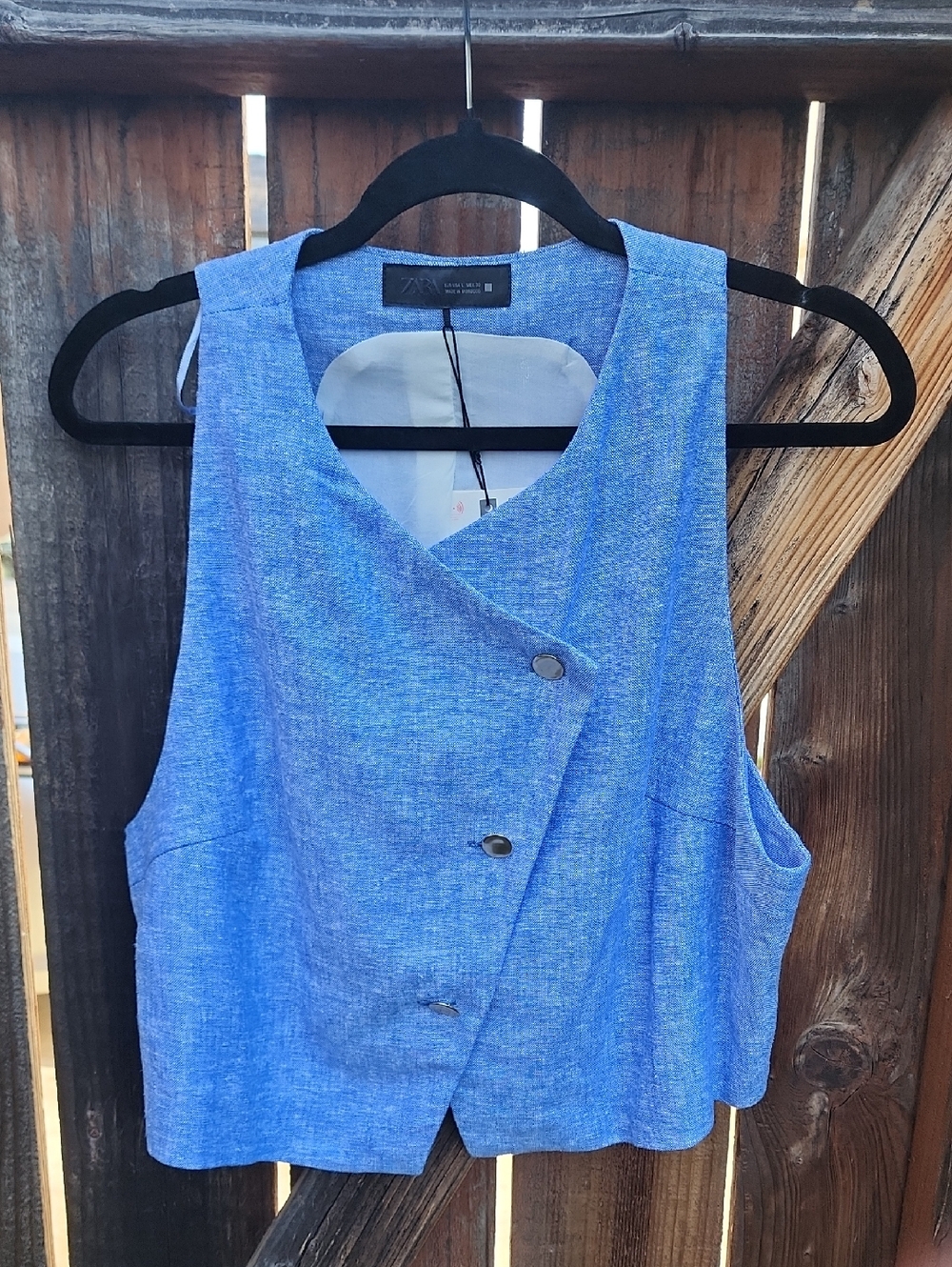 New Zara Fully Lined Linen Vest. NWT, Sz. Large
